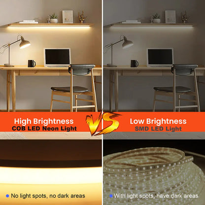 220V COB LED Neon Lichtschlauch - Tuya Smart WiFi Bluetooth Dimmbar, IP68, 288 LEDs/m