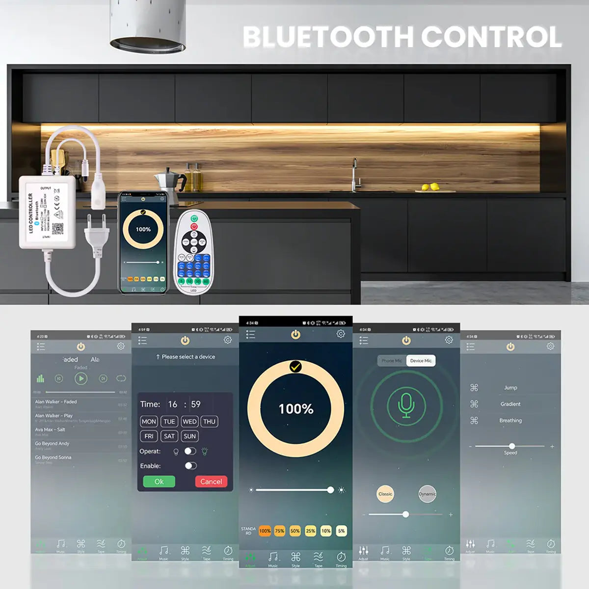 220V COB LED Neon Lichtschlauch - Tuya Smart WiFi Bluetooth Dimmbar, IP68, 288 LEDs/m