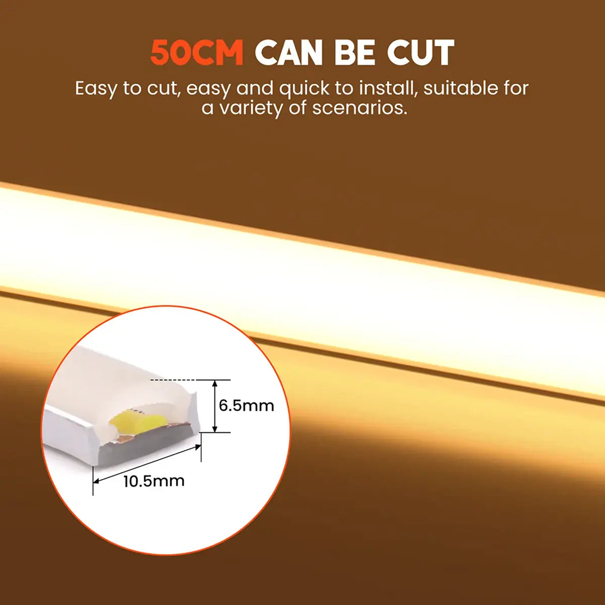 220V COB LED Neon Lichtschlauch - Tuya Smart WiFi Bluetooth Dimmbar, IP68, 288 LEDs/m