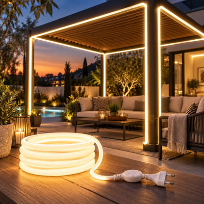 220V 360° Round Neon LED Strip Light - IP67 Waterproof, SMD 2835