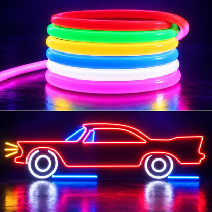 220V 360° Round Neon LED Strip Light - IP67 Waterproof, SMD 2835