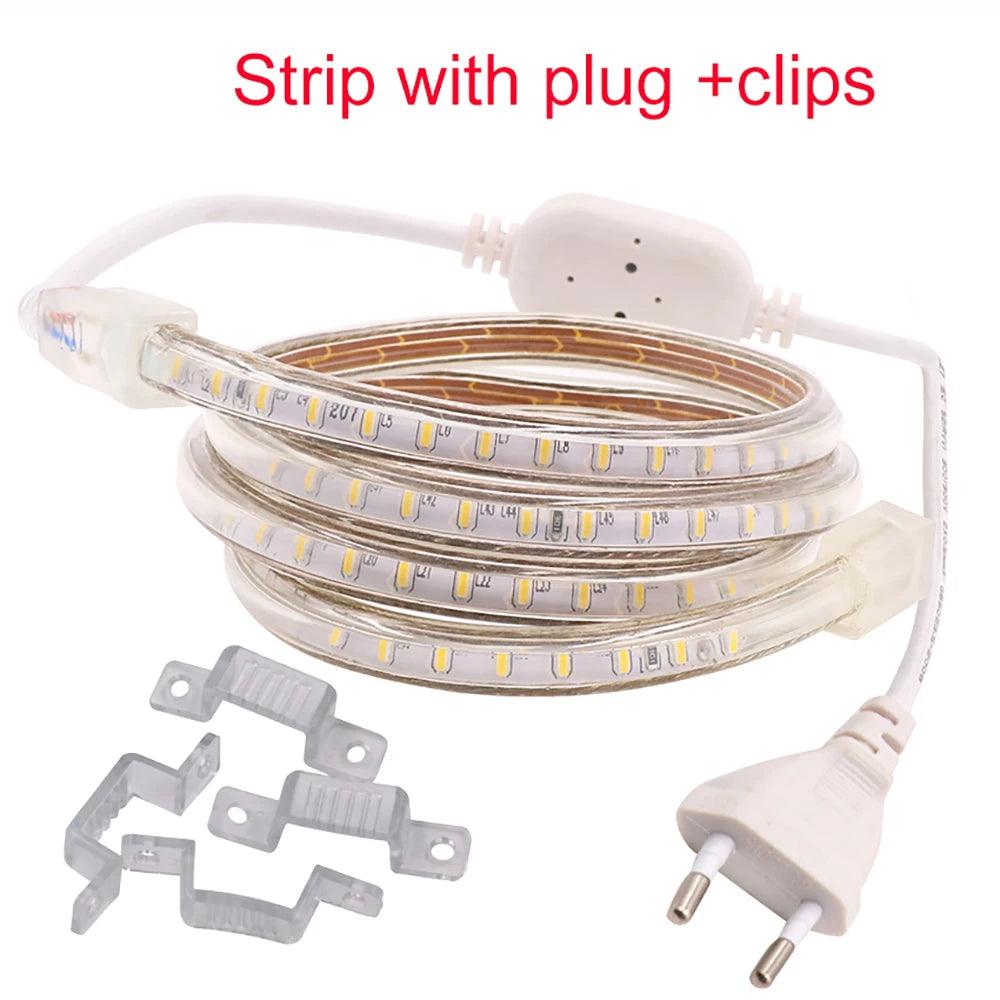 220V IP67 Waterproof SMD 3014 Led Strip Light With 120LEDs Power plug - Lumaz