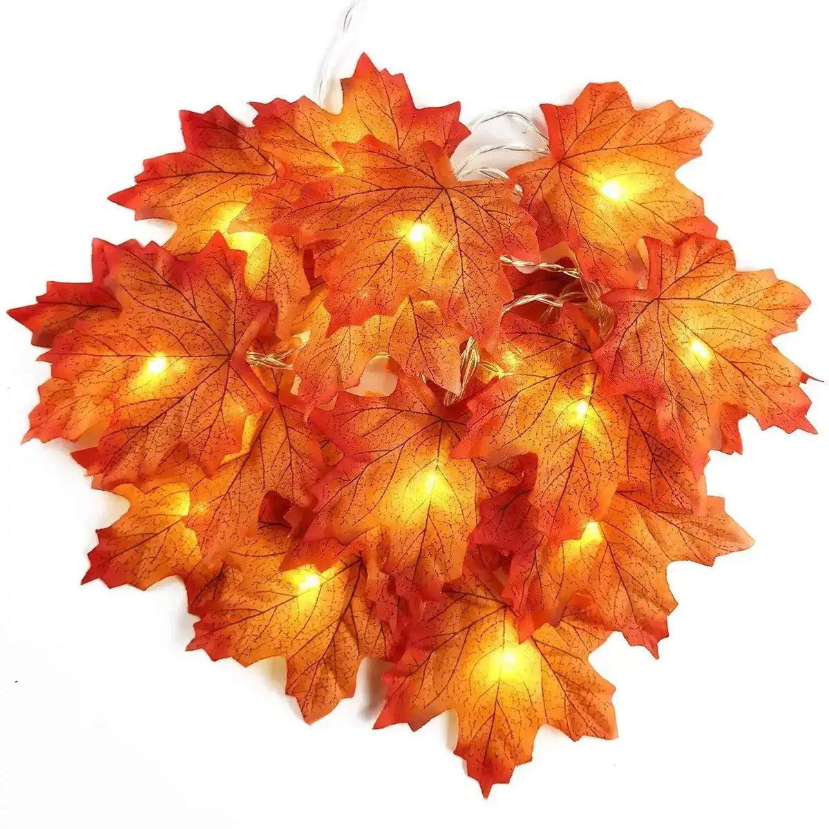 236M USBBattery Operated Artificial Maple Leaves LED String Lights Christmas Garland Lights - Lumaz