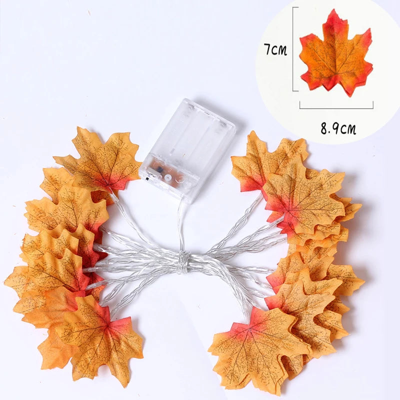 2/3/6M USB/Battery Operated Artificial Maple Leaves LED String Lights Christmas Garland Lights - Lumaz