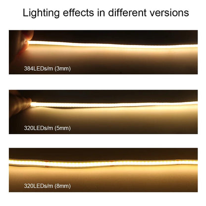 24V COB LED Strip Lights With 480528 LEDs Flexible Tape 3mm5mm8mm PCB - Lumaz