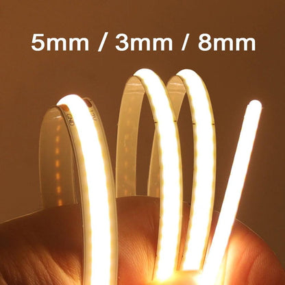 24V COB LED Strip Lights With 480528 LEDs Flexible Tape 3mm5mm8mm PCB - Lumaz