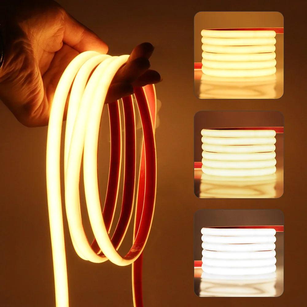 Bande LED COB étanche 24 V IP68 - Tube en silicone laiteux ou transpar ...