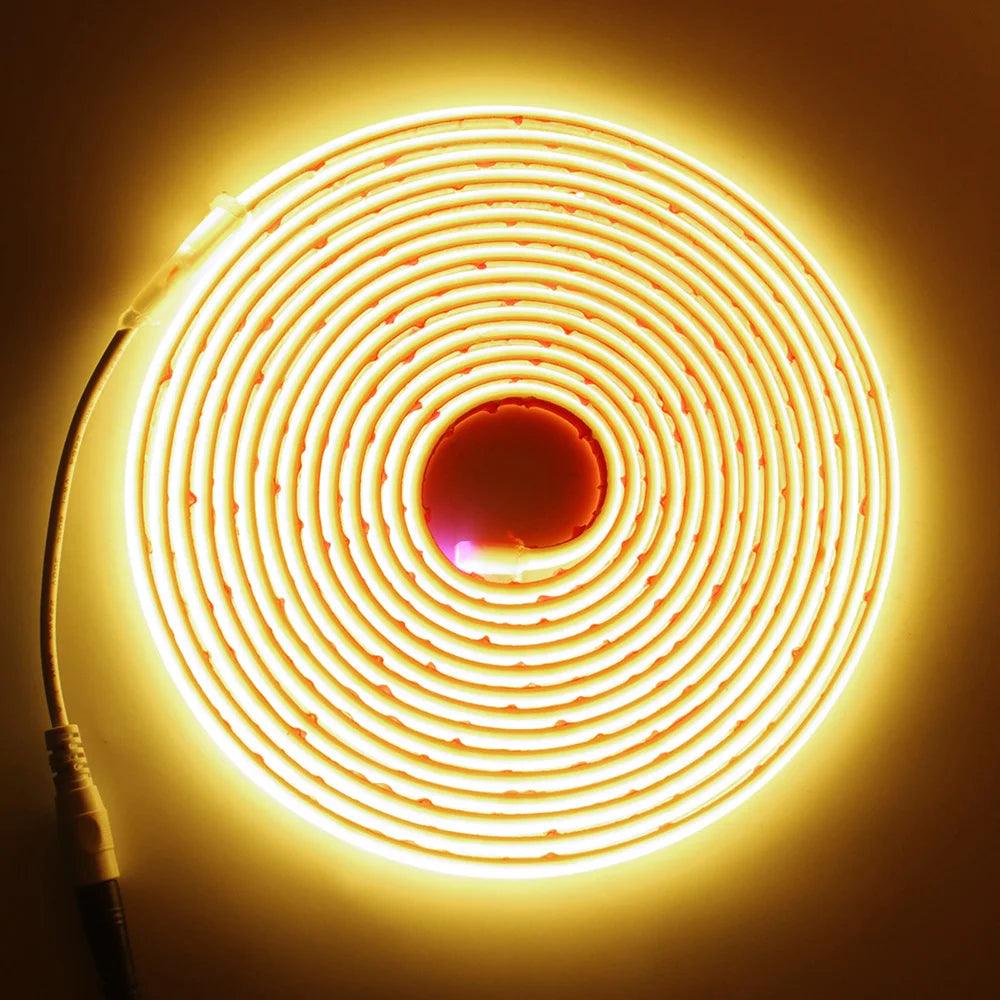 24V IP68 Waterproof COB Neon LED Strip Lights With DC Plug 320LEDs Lighting RA90 Flexible Silicone Tube Tape Light - Lumaz