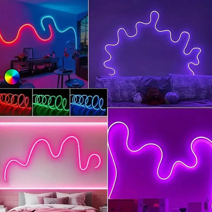 24v Rope Rgb DC 24V RGB Neon Rope LED Strip Light - App Control, Music Sync, Waterp ...