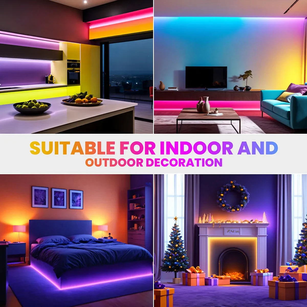 24V RGB LED Neon Rope Lights Color Change Music Sync App Control Waterproof Flexible