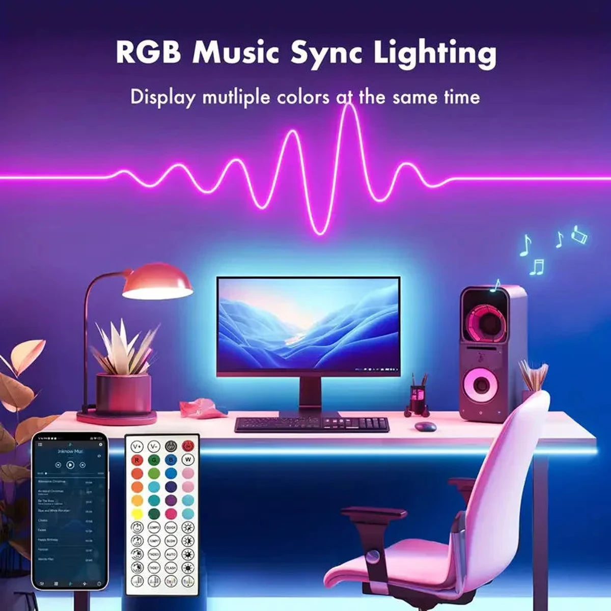 Smart Rope Light DC 24V RGB Neon Rope LED Strip Light - App Control, Music Sync, Waterp ...