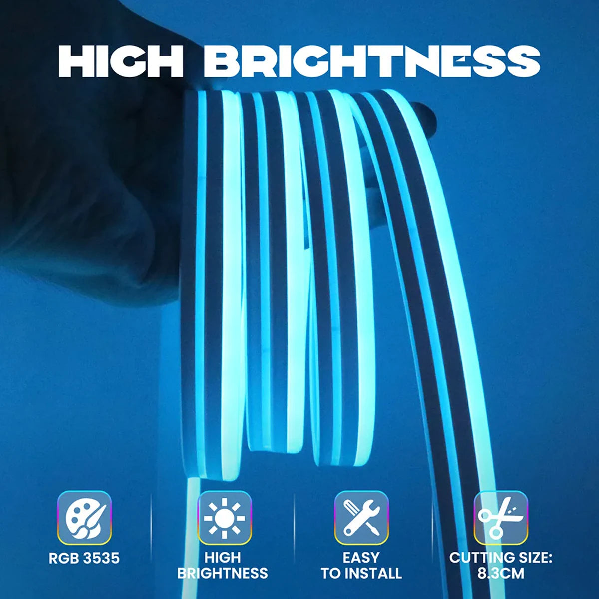 24v Rope Rgb DC 24V RGB Neon Rope LED Strip Light - App Control, Music Sync, Waterp ...
