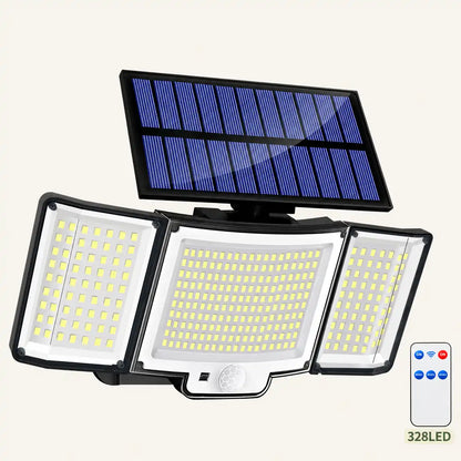 256-348 LEDs Integrated Solar Flood Light - Motion Sensor, IP65 Waterproof, 3 Modes