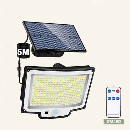 256-348 LEDs Integrated Solar Flood Light - Motion Sensor, IP65 Waterproof, 3 Modes