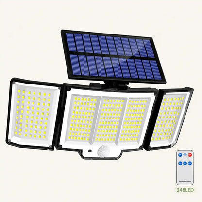 256-348 LEDs Integrated Solar Flood Light - Motion Sensor, IP65 Waterproof, 3 Modes