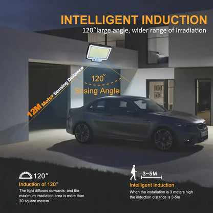 256-348 LEDs Integrated Solar Flood Light - Motion Sensor, IP65 Waterproof, 3 Modes