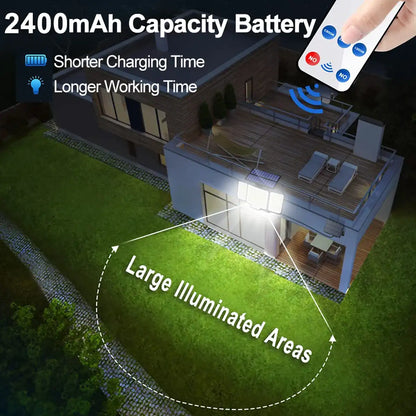 256-348 LEDs Integrated Solar Flood Light - Motion Sensor, IP65 Waterproof, 3 Modes