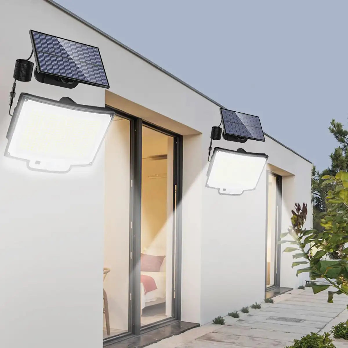 256-348 LEDs Integrated Solar Flood Light - Motion Sensor, IP65 Waterproof, 3 Modes