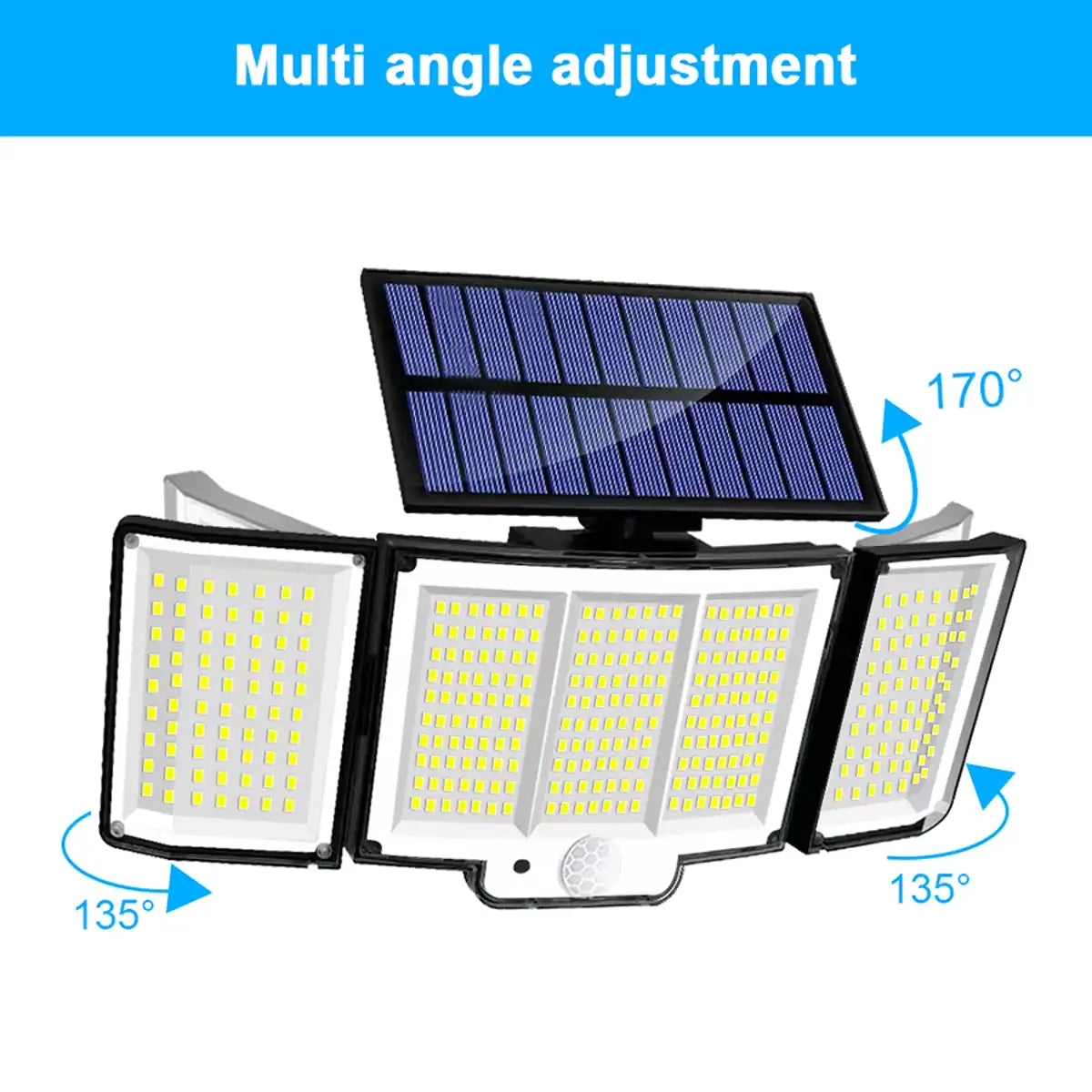 256-348 LEDs Integrated Solar Flood Light - Motion Sensor, IP65 Waterproof, 3 Modes
