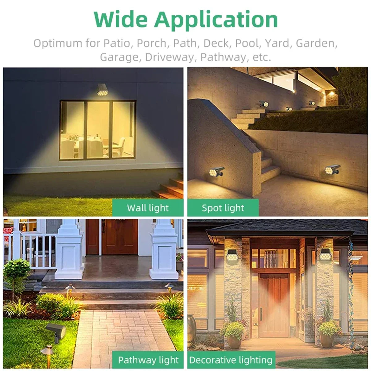 3 Lighting Mode 92 LED Outdoor Solar Spot Lights IP67 Waterproof 2 In 1 Garden Lights