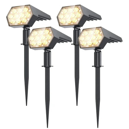 3 Lighting Mode 92 LED Outdoor Solar Spot Lights IP67 Waterproof 2 In 1 Garden Lights