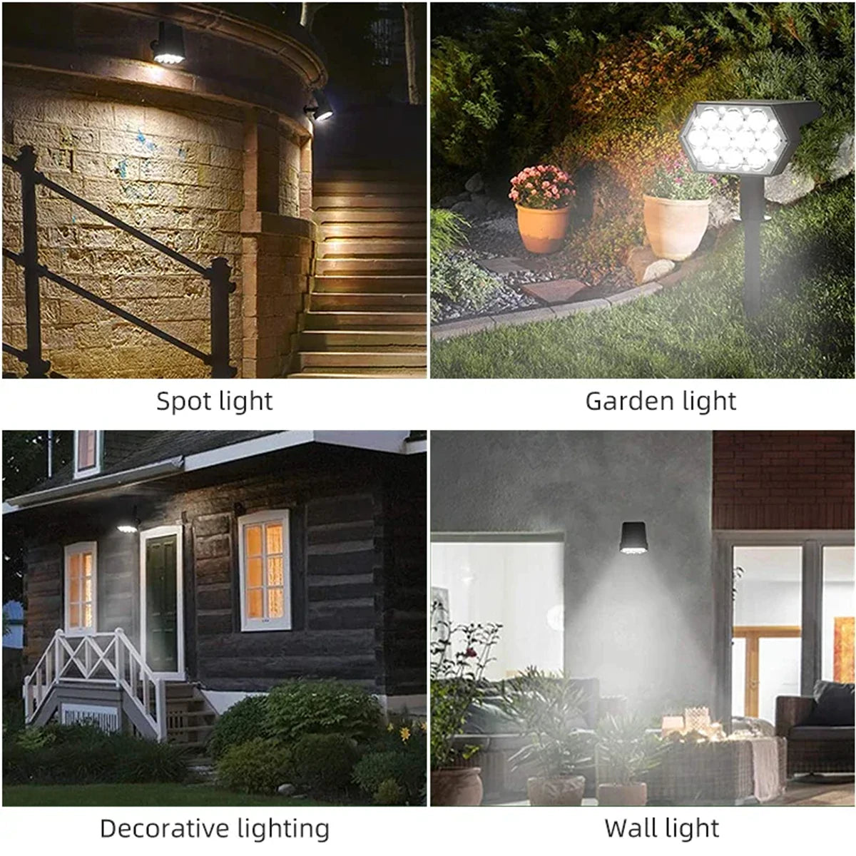 3 Lighting Mode 92 LED Outdoor Solar Spot Lights IP67 Waterproof 2 In 1 Garden Lights
