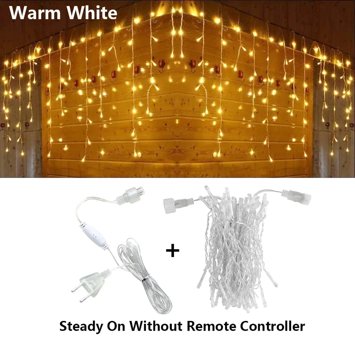 3.5M-40M 8 Mode LED Curtain Icicle Lights Outdoor Christmas Lights Decor