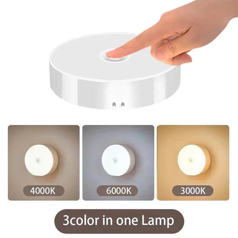 3Colors Battery Operated Under Cabinet LED Puck Light White - Lumaz