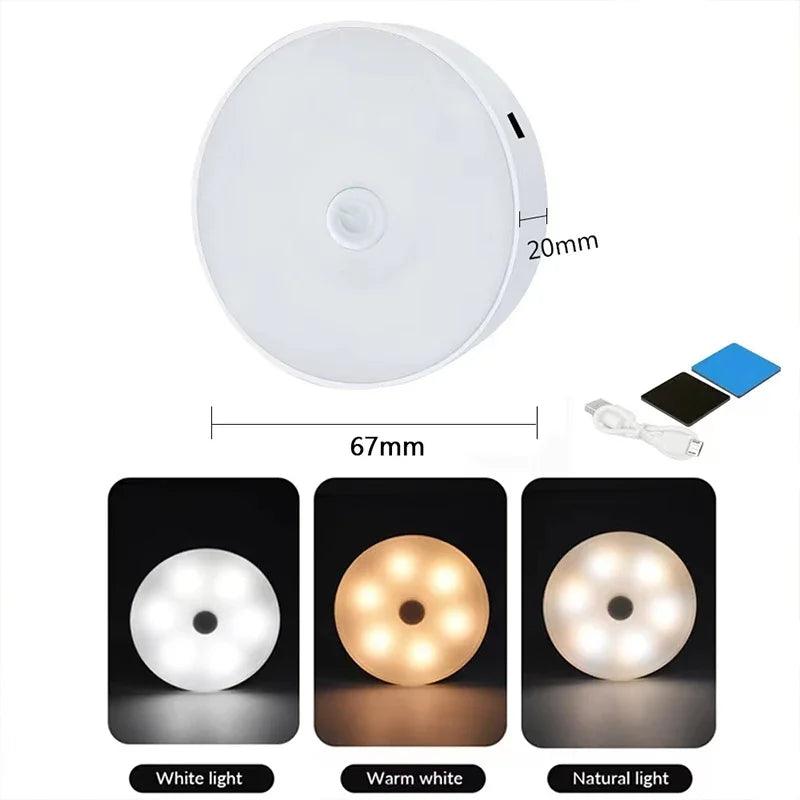 3Colors Battery Operated Under Cabinet LED Puck Light White - Lumaz