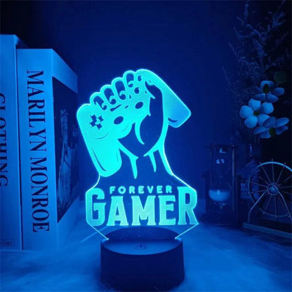 3D LED Desk Lamp Gaming Lights Game Romme Night Light - Lumaz