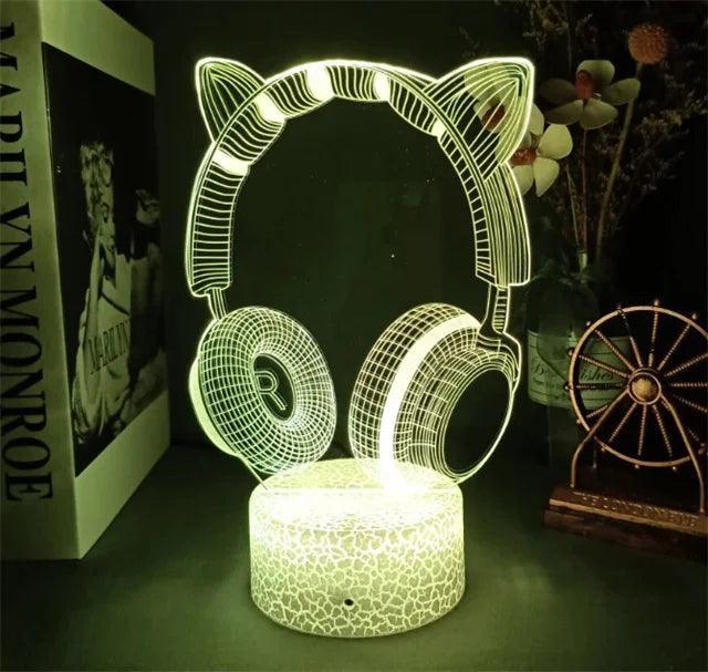 3D LED Desk Lamp Gaming Lights Game Romme Night Light - Lumaz