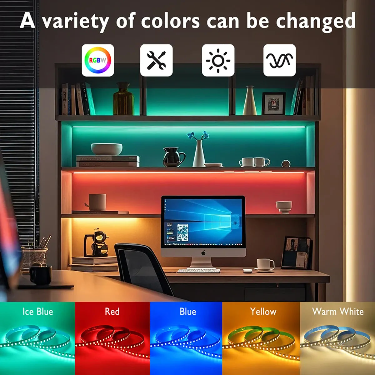 RGBW/RGBWW LED Strip Light - 5m, 12V/24V, Up to 120 LEDs/m