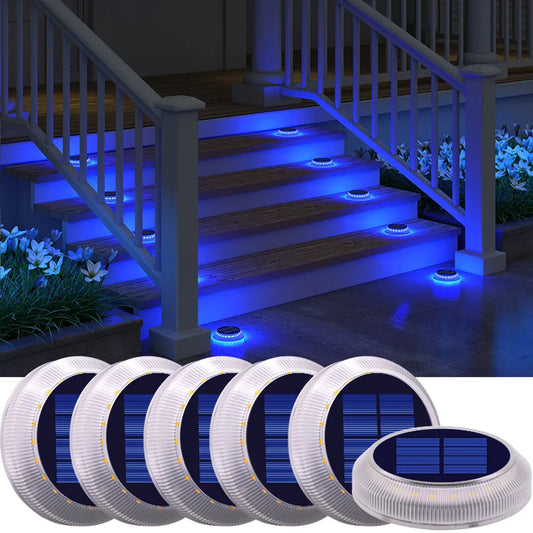 4/6 Pack Solar Driveway Deck Lights Outdoor IP68 Waterproof Stick on for Step Pool Pathway