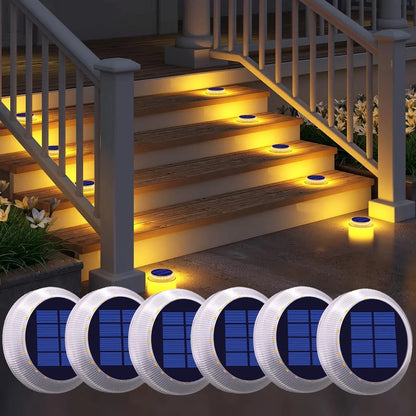 4/6 Pack Solar Driveway Deck Lights Outdoor IP68 Waterproof Stick on for Step Pool Pathway