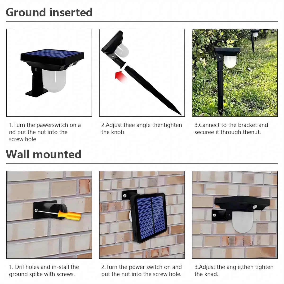 4PCS Outdoor Solar Landscape Pathway Lights with Motion Sensor Walkway Decor