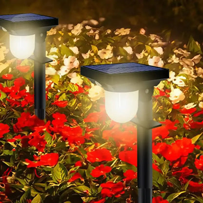 4PCS Outdoor Solar Landscape Pathway Lights with Motion Sensor Walkway Decor