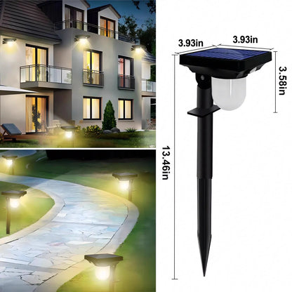 4PCS Outdoor Solar Landscape Pathway Lights with Motion Sensor Walkway Decor
