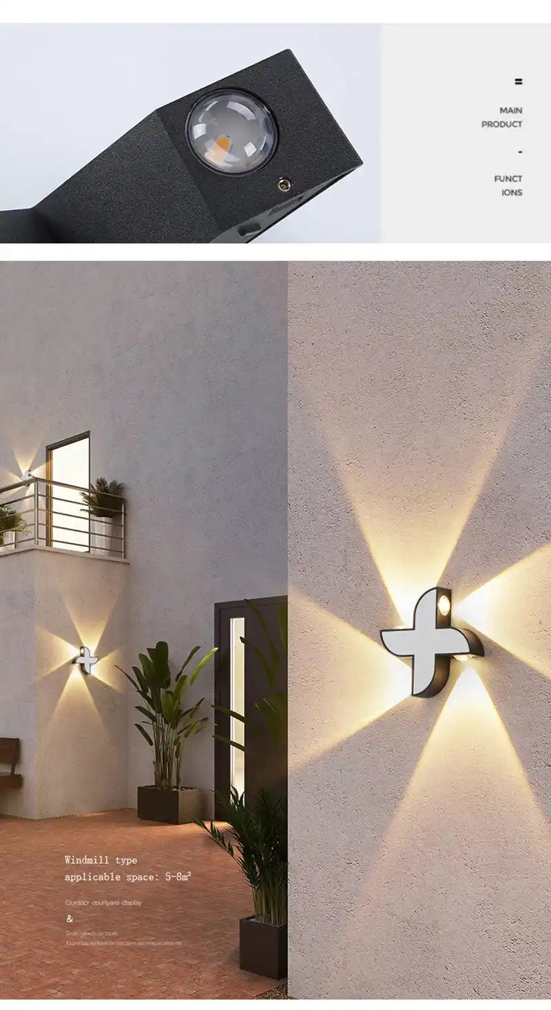 220V Symbol-Shaped LED Wall Light - COB LED, IP65 Waterproof, Aluminum ...