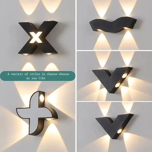 4W/6W/7W 220V Waterproof LED Outdoor Wall Lights Symbol Shape Courtyard Porch Wall Sconce