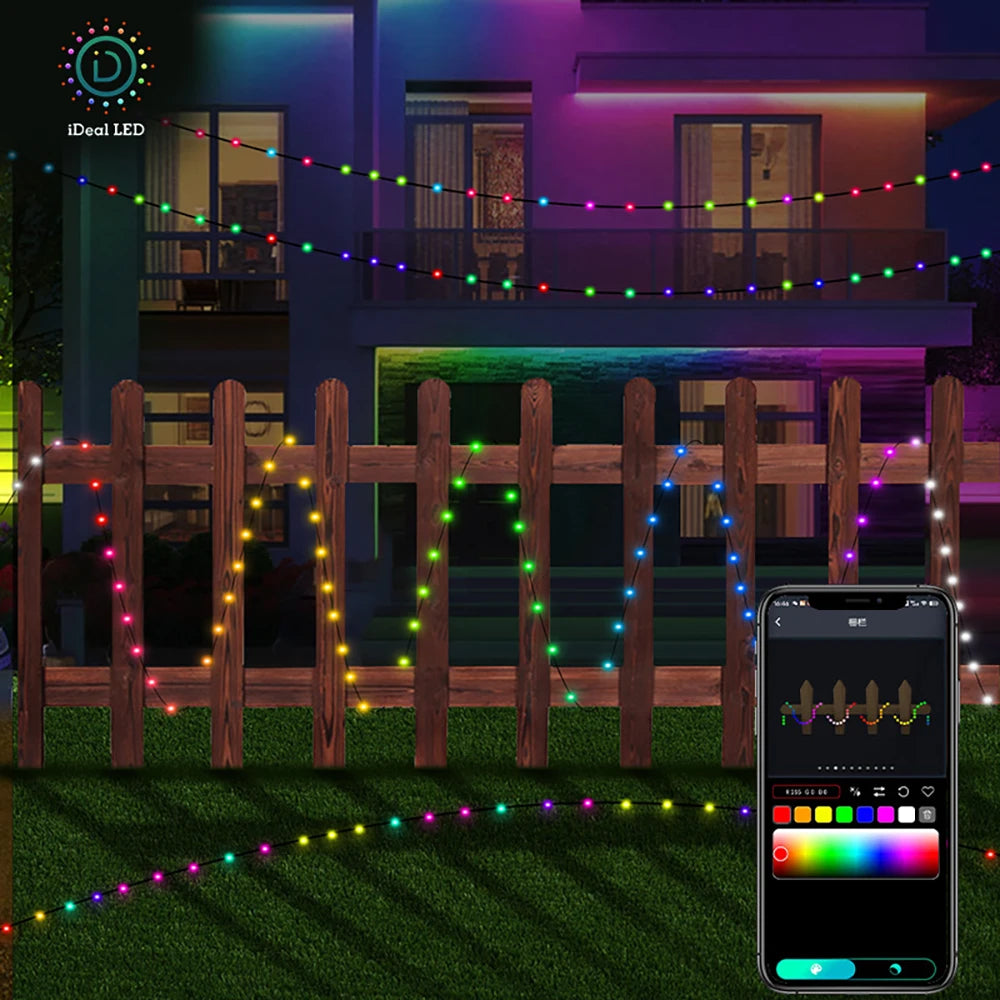 5M/10M/20M USB RGBIC LED Fairy Lights Smart APP Control Christmas String Lights - Lumaz