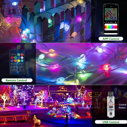 5M10M20M USB RGBIC LED Fairy Lights Smart APP Control Christmas String Lights - Lumaz