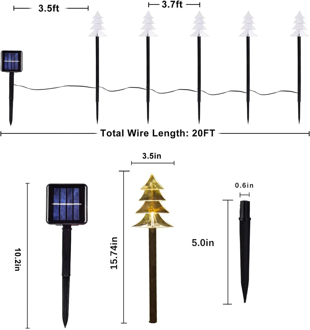 5PC Solar Christmas Fawn Christmas Pathway Lights with Waterproof - Lumaz