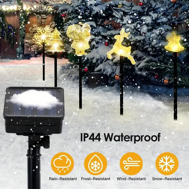 5PCS Solar Christmas Pathway Lights Christmas Decor Star LED Lights with Waterproof - Lumaz