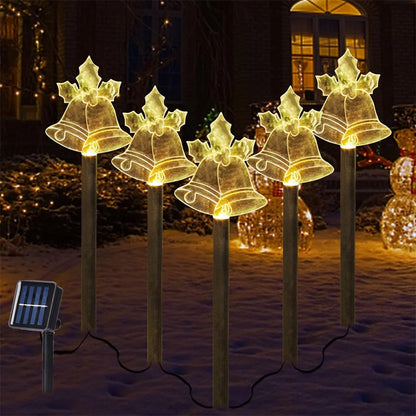 5PCS Solar Christmas Pathway Lights Christmas Decor Star LED Lights with Waterproof - Lumaz