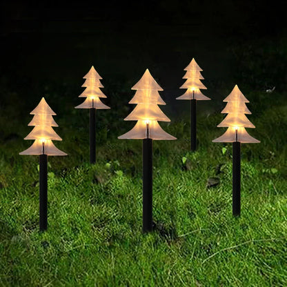 5PCS Solar Christmas Pathway Lights Christmas Decor Star LED Lights with Waterproof - Lumaz