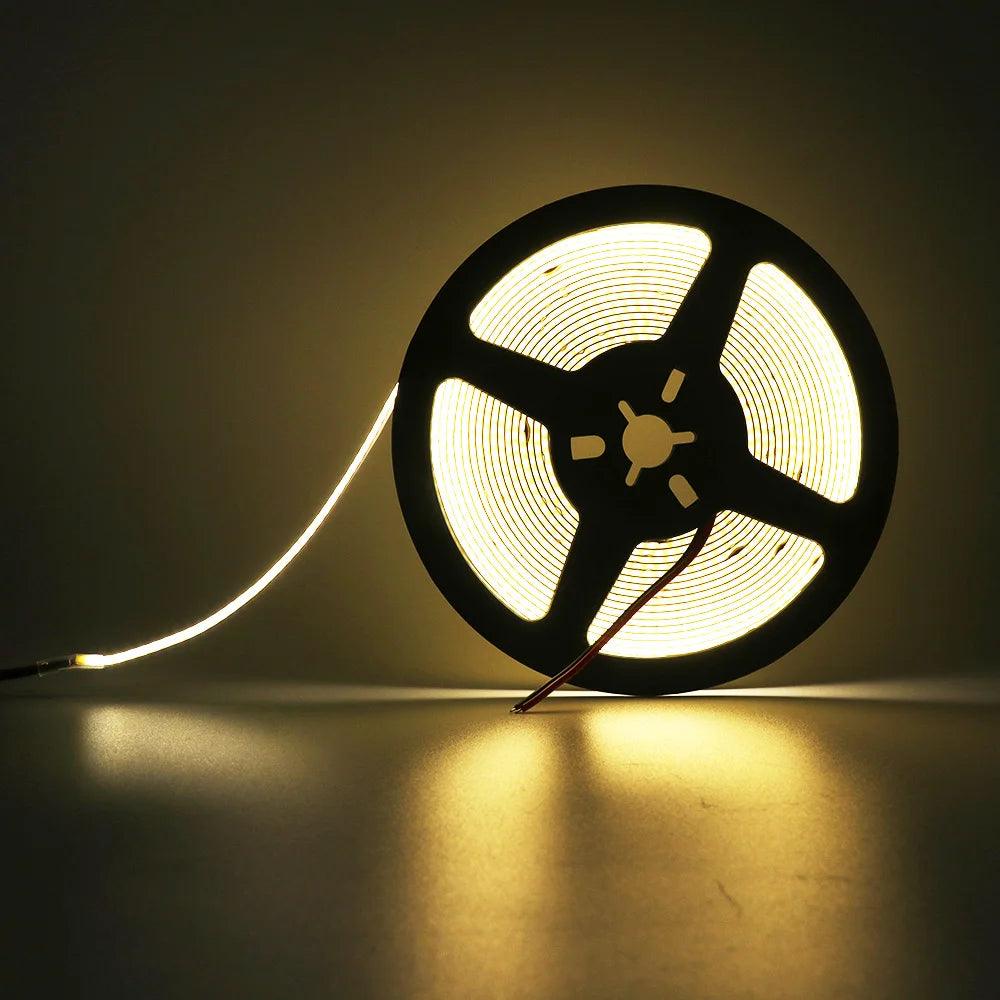 5V COB LED Strip Lights 480/528 LEDs Flexible Tape 3mm/5mm/8mm PCB - Lumaz