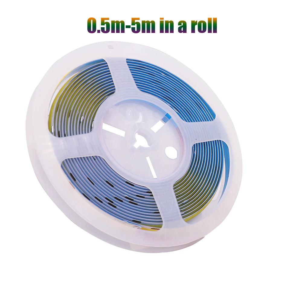 5V COB LED Strip Lights With 2-pin, 320LEDs Flexible Tape Lights, Warm Natural White Red Blue Green Decor - Lumaz