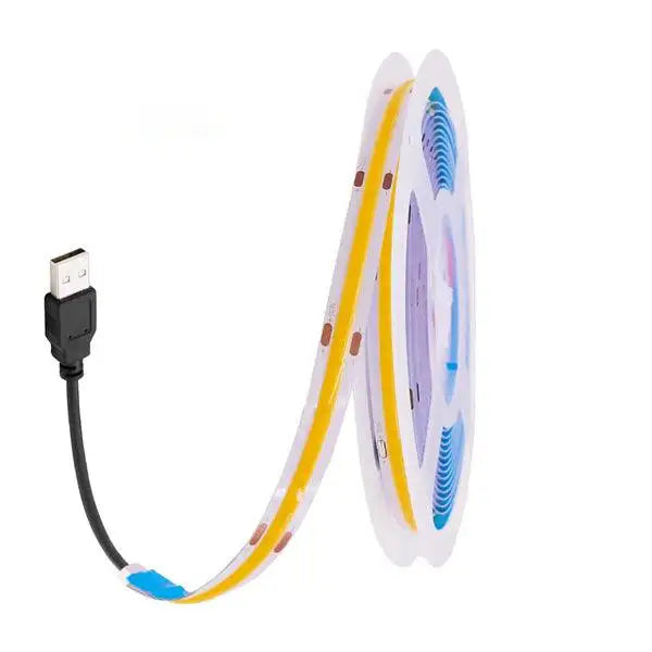5V COB LED Strip Light with USB/DC Plug - 8 Colors, 320 LEDs/m, RA90