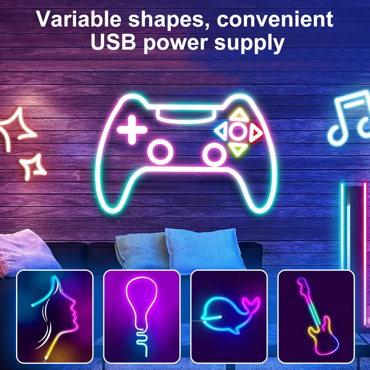 Usb Led Neon 5V RGBIC Neon LED Strip Light - Bluetooth App Control, Waterproof, USB ...