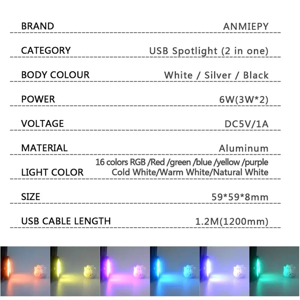 5V USB RGB Under Cabinet LED Puck Lights With Remote LED Panel Light